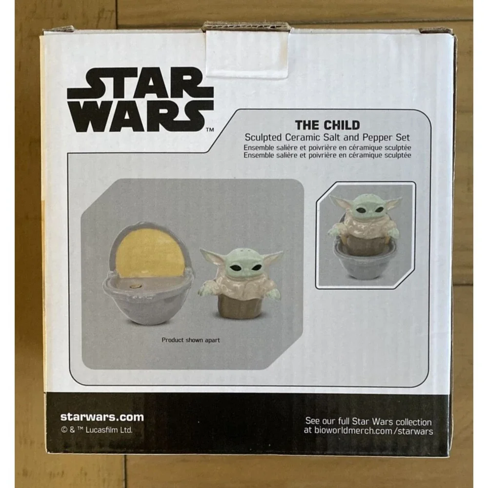 Disney Star Wars The Child Baby Yoda Sculpted‎ Ceramic Salt & Pepper Shaker New
